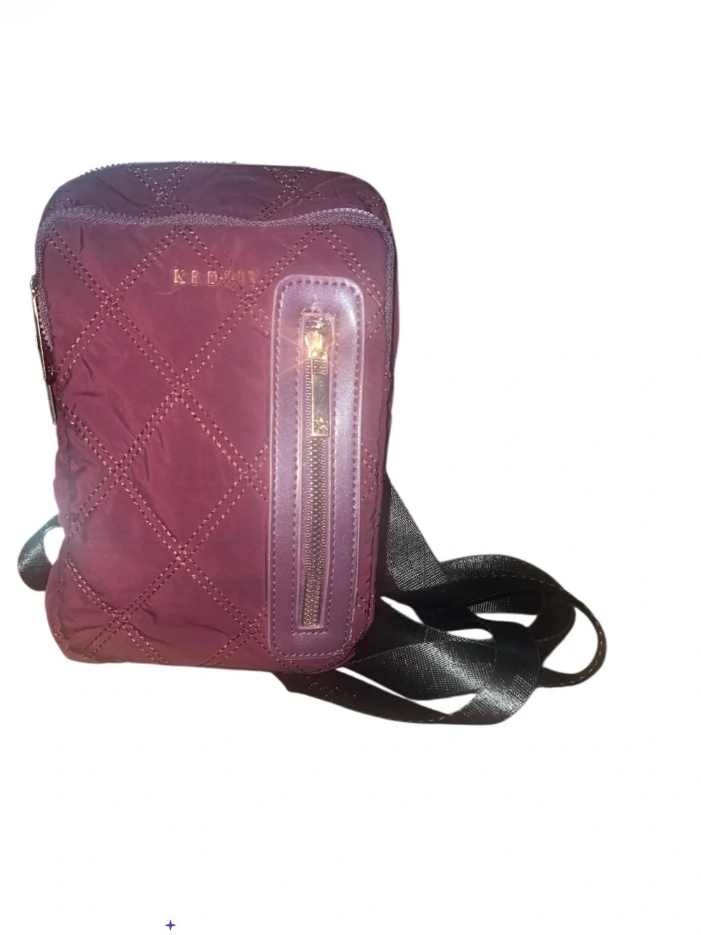 Kedzie Cloud 9 Convertible Sling Crossbody Bag Mulberry Quilted Puffer